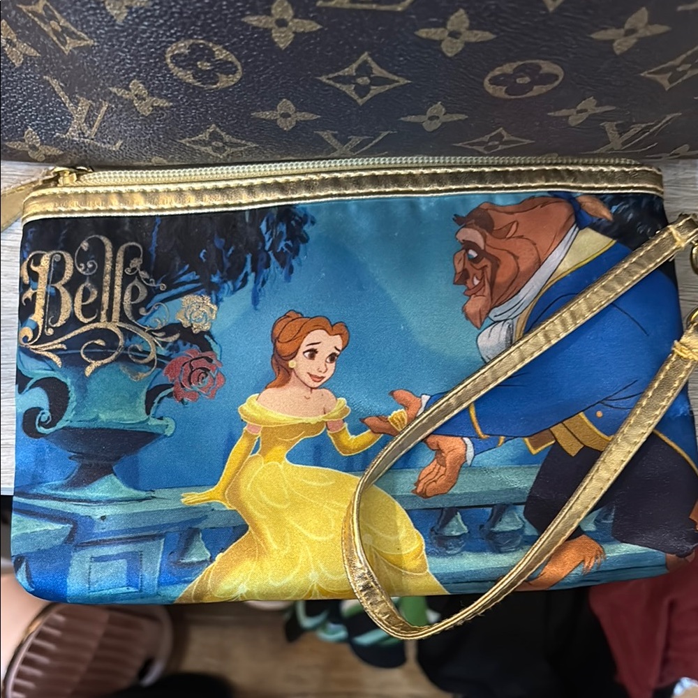 Belle Disney Women's Blue and Gold Clutch